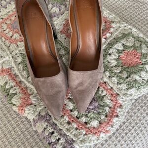 Halston Heritage Taupe Suede Heels